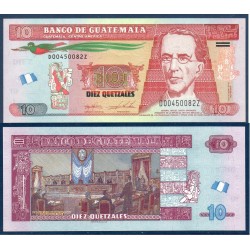 Guatemala Pick N°123AbBis, Billet de banque de 10 Quetzales 2015