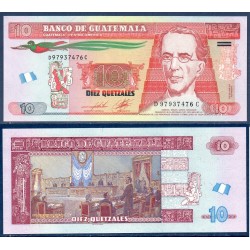 Guatemala Pick N°123c, Billet de banque de 10 Quetzales 2012