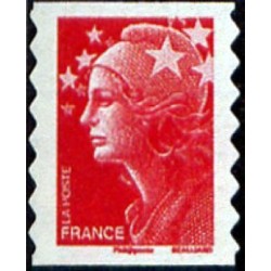 Timbre France Yvert No 4197 Marianne de Beaujard sans valeur rouge autoadhésif issu de carnet
