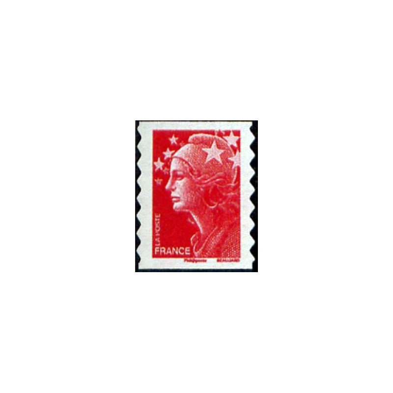 Timbre France Yvert No 4197 Marianne de Beaujard sans valeur rouge autoadhésif issu de carnet