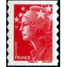 Timbre France Yvert No 4197 Marianne de Beaujard sans valeur rouge autoadhésif issu de carnet