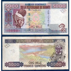 Guinée Pick N°38, TB Billet de banque de 5000 Francs 1998