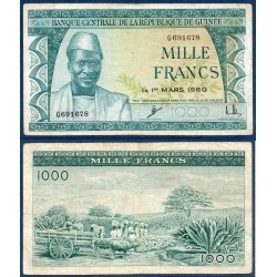 Guinée Pick N°15a, Billet de banque de 1000 Francs 1960