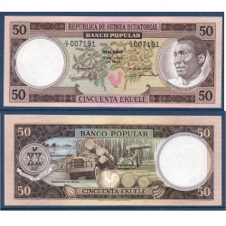 Guinée Equatoriale Pick N°10, Neuf Billet de banque de 50 Ekuele 1975