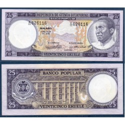 Guinée Equatoriale Pick N°9, Neuf Billet de banque de 25 Ekuele 1975