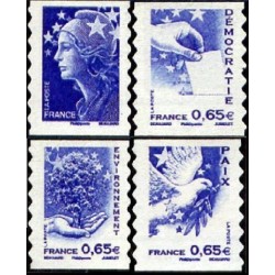 Timbre France Yvert No 4201-4204 Série valeurs de l'Europe autoadhésifs issus du carnet