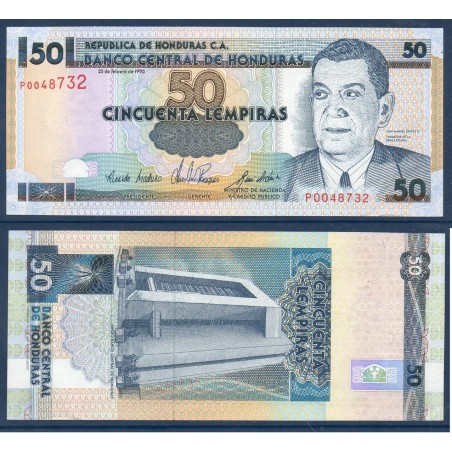 Honduras Pick N°74b, Billet de banque de 50 Lempiras 25.2.1993