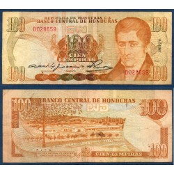 Honduras Pick N°69a, TB Billet de banque de 100 Lempiras 1981-1983