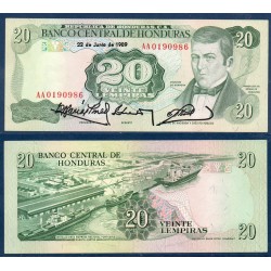 Honduras Pick N°65c, Billet de banque de 20 Lempiras 6.1989-1992