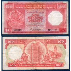 Hong Kong Pick N°194a, Billet de banque de 100 dollars 1985-1987