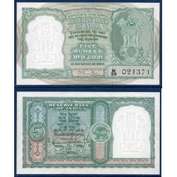 Inde Pick N°33, Billet de banque de 5 Ruppes 1949-1957