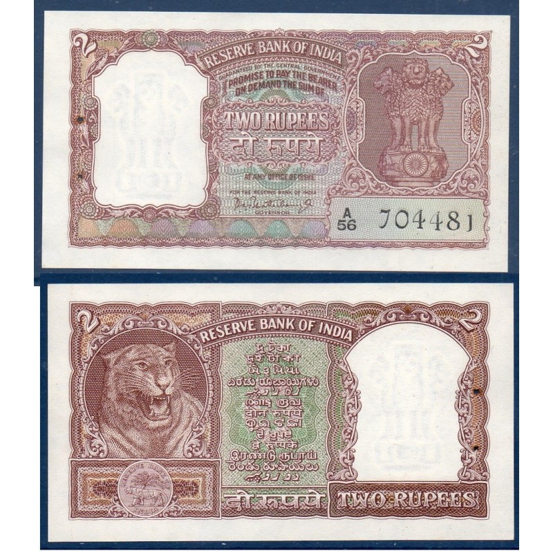 Inde Pick N°30, Billet de banque de 2 Ruppes 1962-1967