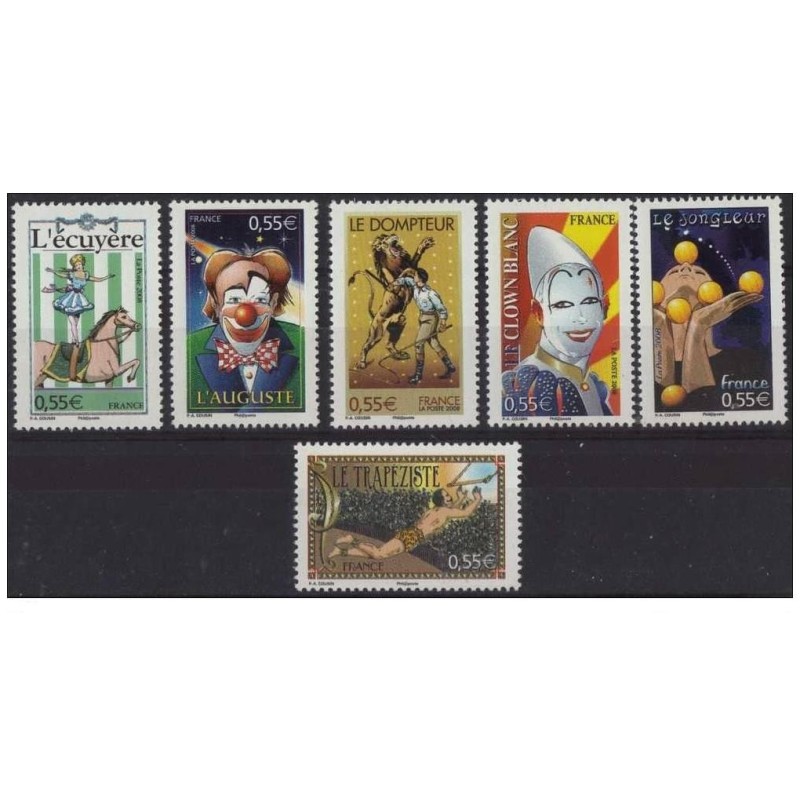 Timbre France Yvert No 4216-4221 Le cirque