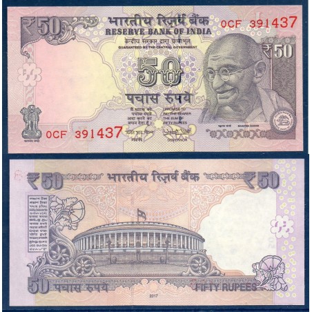 Inde Pick N°104x, Billet de banque de 50 Ruppes 2017 plaque L