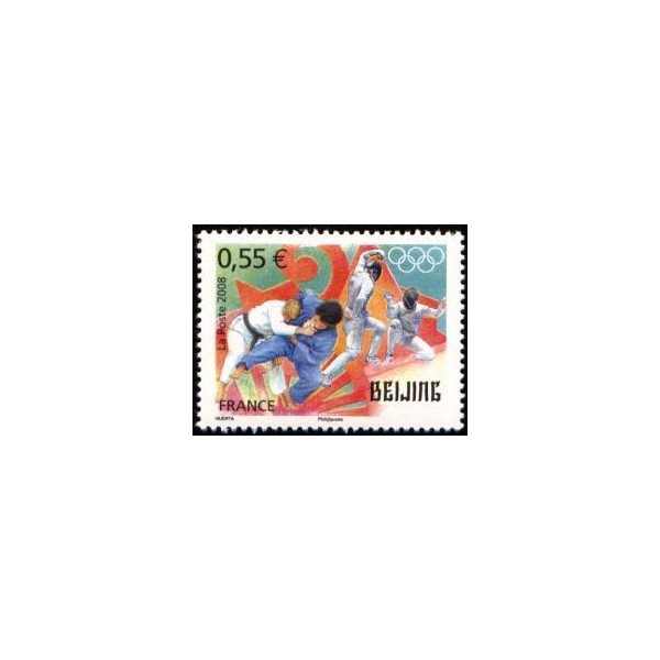 Timbres France Yvert No 4222-4225 Jeux olympiques de Pékin, issus du bloc feuillet
