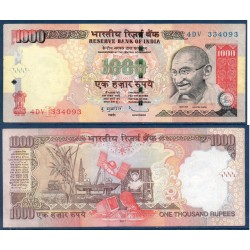 Inde Pick N°100v, Billet de banque de 1000 Ruppes 2011 plauqe R