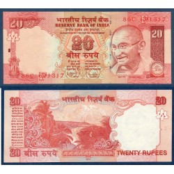 Inde Pick N°96q, Billet de banque de 20 Ruppes 2012 Plaque F
