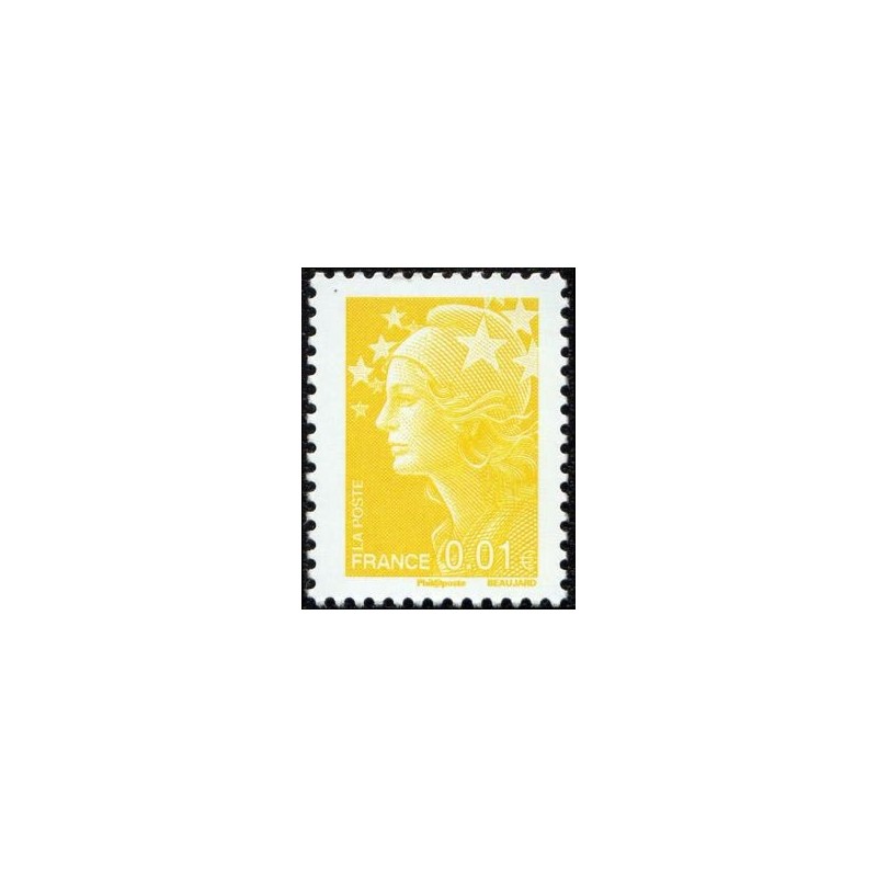 Timbre France Yvert No 4226 Marianne de Beaujard 0.01€ jaune