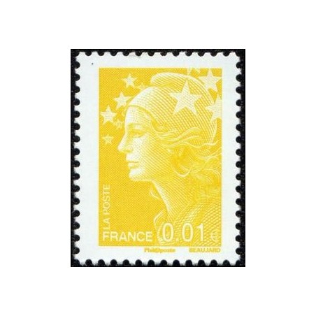 Timbre France Yvert No 4226 Marianne de Beaujard 0.01€ jaune