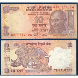 Inde Pick N°95l, Billet de banque de 10 Ruppes 2008 plaque N