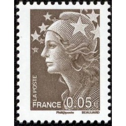 Timbre France Yvert No 4227 Marianne de Beaujard 0.05€ bistre noir