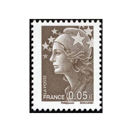 Timbre France Yvert No 4227 Marianne de Beaujard 0.05€ bistre noir