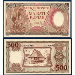 Indonésie Pick N°60, Billet de banque de 500 Rupiah 1958