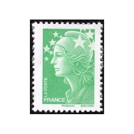 Timbre France Yvert No 4229 Marianne de Beaujard TVP vert