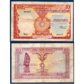 Indochine Pick N°107, Billet de banque de 10 piastres 1953
