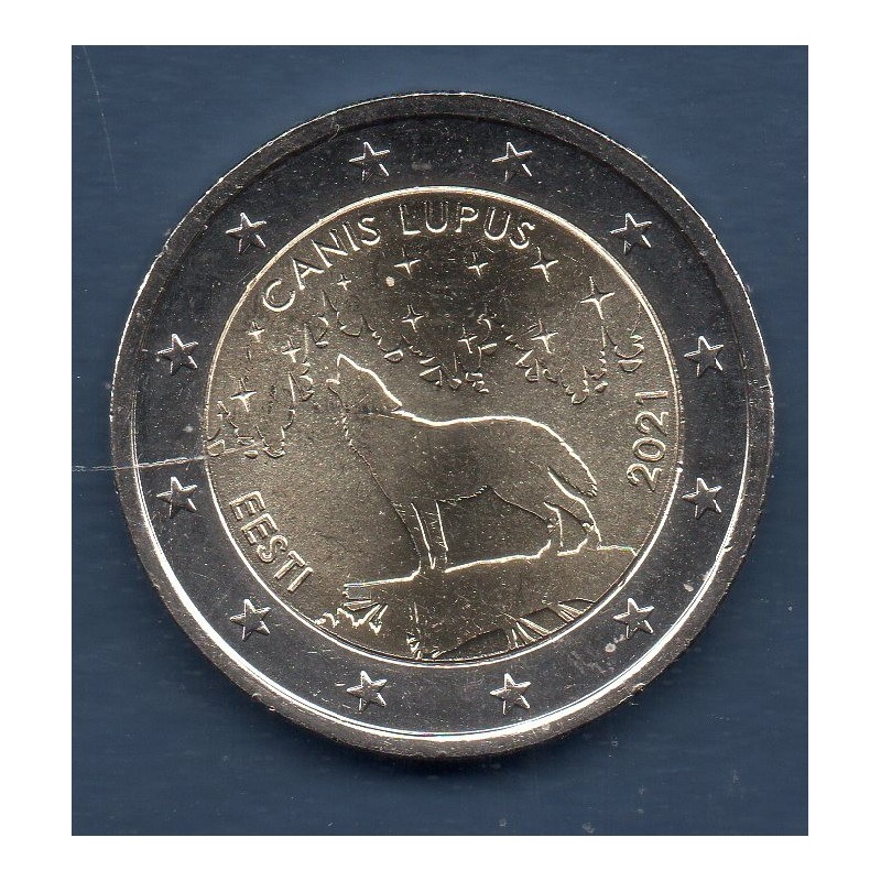 2 euro commémorative Estonie 2021 Le loup pièce de monnaie €