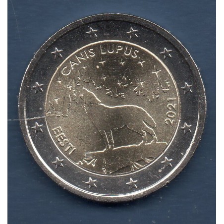 2 euro commémorative Estonie 2021 Le loup pièce de monnaie €