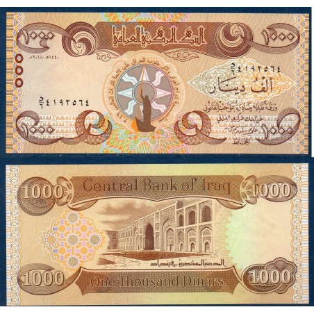 Irak Pick N°104, Billet de banque de 1000 Dinars 2018