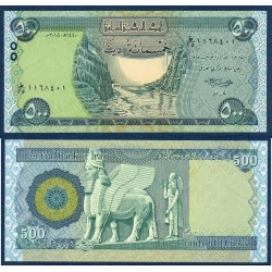 Irak Pick N°98Ab, Billet de banque de 500 Dinars 2018