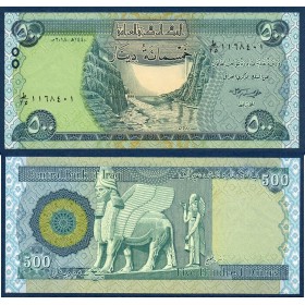Irak Pick N°98Ab, Billet de banque de 500 Dinars 2018