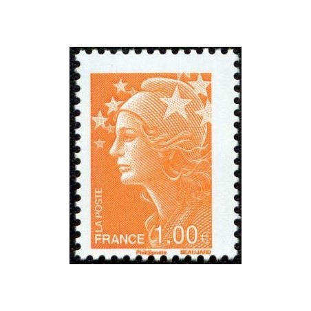 Timbre France Yvert No 4235 Marianne de Beaujard 1€ orange