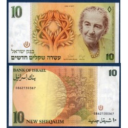 Israel Pick N°53c Sup Billet de banque de 10 New Sheqalim 1992