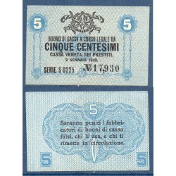 Italie Pick N°M1, Billet de banque de 5 centesimi  1918