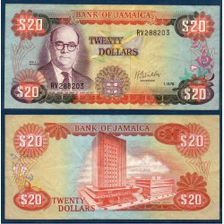 Jamaique Pick N°68a, Billet de banque de 20 dollars 1978-10.1981