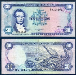 Jamaique Pick N°67b, Billet de banque de 10 dollars 1981