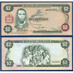 Jamaique Pick N°65a, Billet de banque de 2 dollars 1982-1986