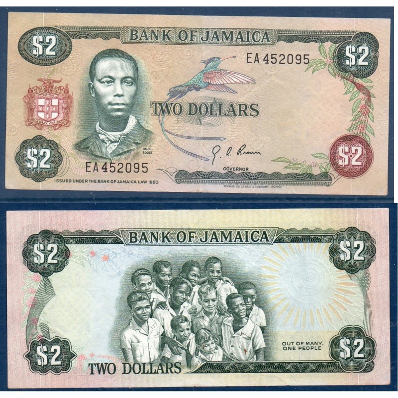 Jamaique Pick N°60a, Billet de banque de 2 dollars 1976