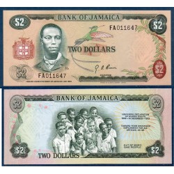 Jamaique Pick N°58, Billet de banque de 2 dollars 1970