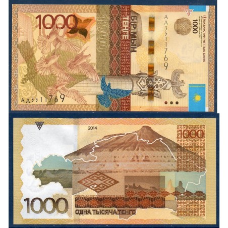 Kazakhstan P.45b, neuf Billet de 1000 Tenge 2014 monument