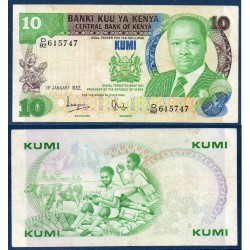 Kenya Pick N°20b, Billet de banque de 10 Shillings 1982