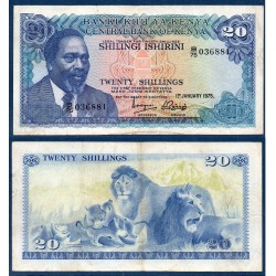 Kenya Pick N°13b, Billet de banque de 20 Shillings 1975