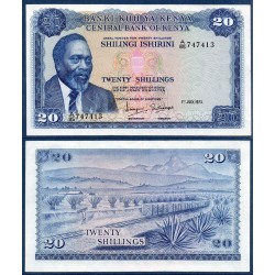 Kenya Pick N°8d, Billet de banque de 20 Shillings 1973