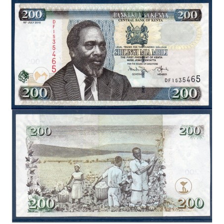Kenya Pick N°49e, Sup Billet de banque de 200 Schillings 2010