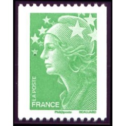 Timbre France Yvert No 4239 Marianne de Beaujard TVP vert, issu de roulette