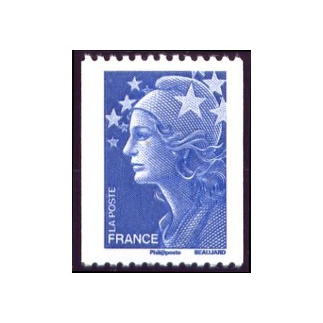 Timbre France Yvert No 4241 Marianne de Beaujard TVP bleu, issu de roulette
