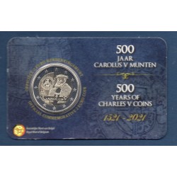 2 euros commémorative Belgique 2021 Charles V Quint version Flamande piece de monnaie €